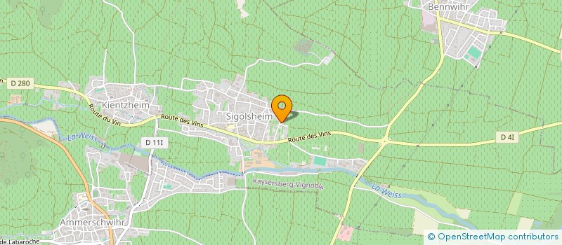 localisation de l'entreprise MONSIEUR WANDRILLE BEXON  KAYSERSBERG VIGNOBLE