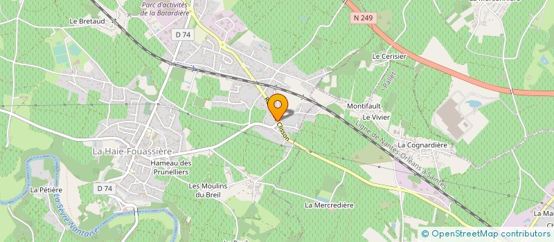localisation de l'entreprise MONSIEUR WILFRIED BAUDET à LA HAIE-FOUASSIERE