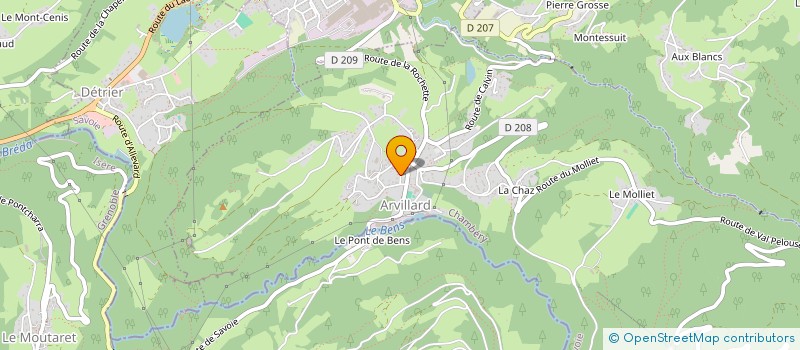 localisation de l'entreprise MONSIEUR WILFRIED BAUMGAERTENER  ARVILLARD