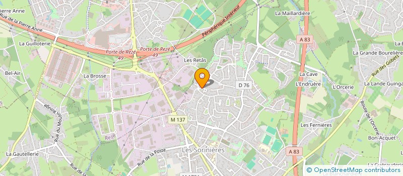 localisation de l'entreprise MONSIEUR XAVIER BRETON  LES SORINIERES