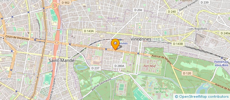 localisation de l'entreprise MONSIEUR XAVIER DE GROVE à VINCENNES