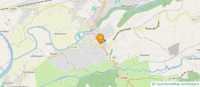 localisation de l'entreprise MONSIEUR XAVIER DESPAU  BRETENOUX