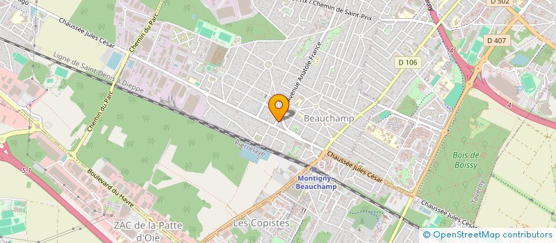 localisation de l'entreprise MONSIEUR XAVIER DEVAUX à BEAUCHAMP