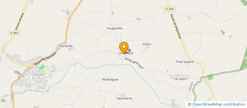 localisation de l'entreprise MONSIEUR XAVIER GREGOIRE  TAUVES