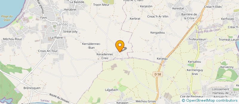 localisation de l'entreprise MONSIEUR YANN AUDREN DE KERDREL  SANTEC