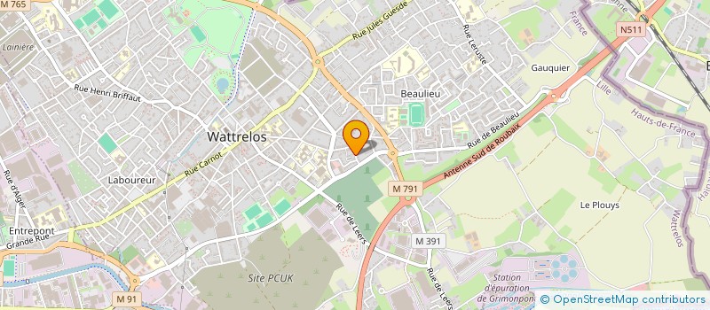 localisation de l'entreprise MONSIEUR YANN CATTEAU  WATTRELOS