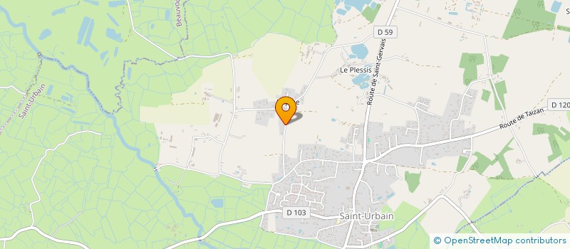 localisation de l'entreprise MONSIEUR YANN DERETTE  SAINT-URBAIN