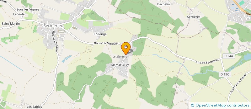 localisation de l'entreprise MONSIEUR YANN DORLIN  SERMERIEU