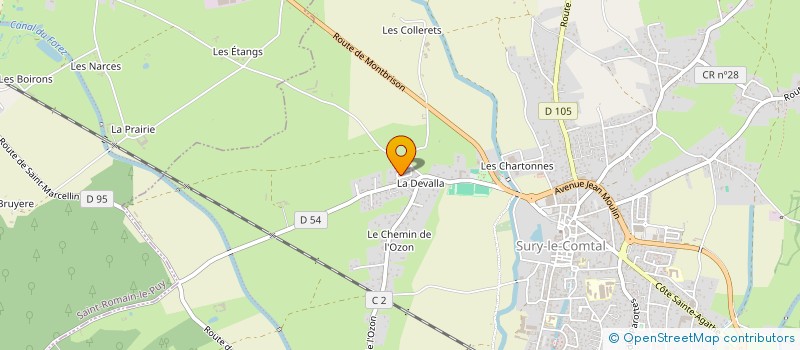 localisation de l'entreprise MONSIEUR YANN GIRARD  SURY-LE-COMTAL