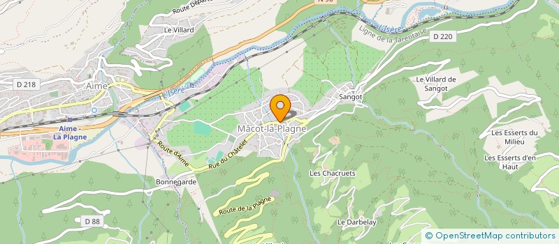 localisation de l'entreprise MONSIEUR YANNICK BERNARD à LA PLAGNE TARENTAISE