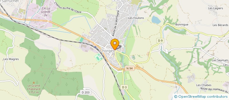 localisation de l'entreprise MONSIEUR YANNICK BEYSSON  CHORGES