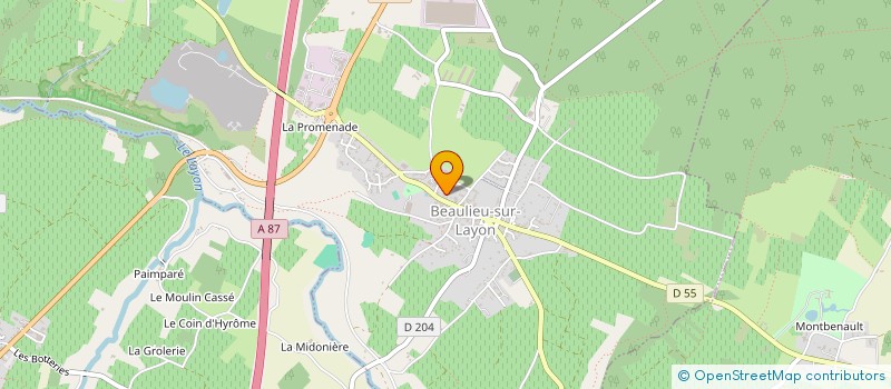 localisation de l'entreprise MONSIEUR YANNICK BOUTIN  BEAULIEU-SUR-LAYON