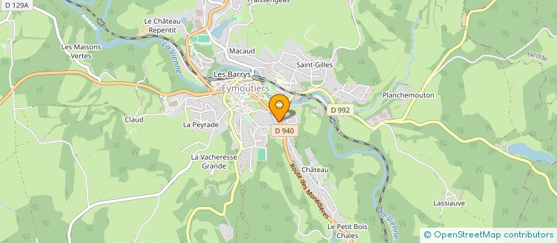 localisation de l'entreprise MONSIEUR YANNICK CATHIER  EYMOUTIERS