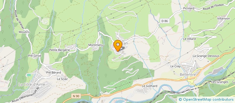 localisation de l'entreprise MONSIEUR YANNICK CHIRAT  AIME-LA-PLAGNE