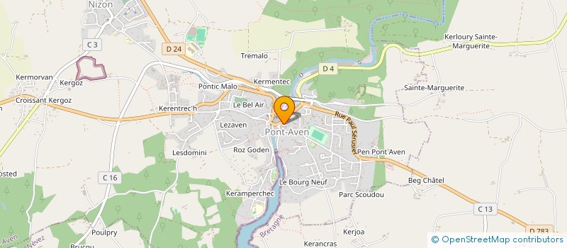 localisation de l'entreprise MONSIEUR YANNICK COULON  PONT-AVEN