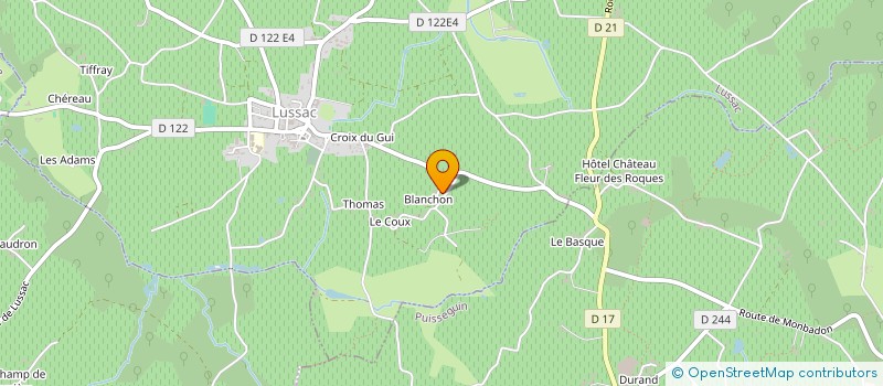 localisation de l'entreprise MONSIEUR YANNICK DOUSSEAUX à LUSSAC