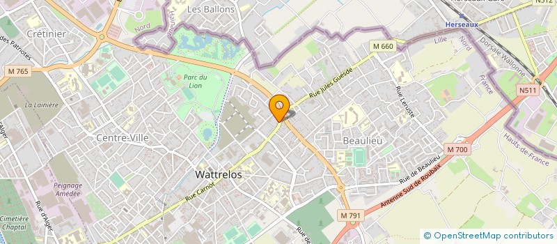 localisation de l'entreprise MONSIEUR YANNICK HENNEBO  WATTRELOS