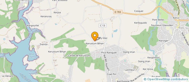 localisation de l'entreprise MONSIEUR YANNICK HUON  RIEC-SUR-BELON