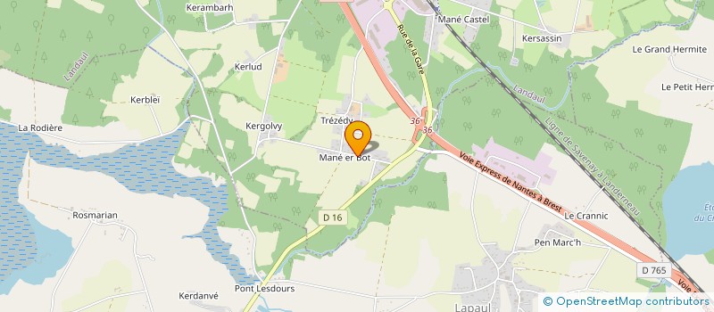 localisation de l'entreprise MONSIEUR YANNICK JUSTOM  LANDAUL