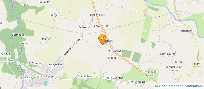localisation de l'entreprise MONSIEUR YOANN LE ROCH  BRANDIVY