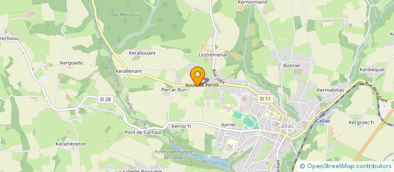 localisation de l'entreprise MONSIEUR YOANN PERSONNIC à CALLAC