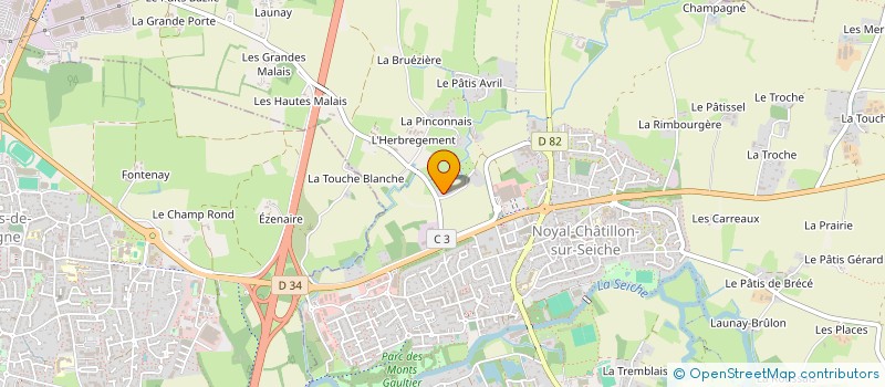 localisation de l'entreprise MONSIEUR YOHANN VILLEDEY  NOYAL-CHATILLON-SUR-SEICHE