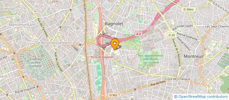 localisation de l'entreprise MONSIEUR YVAN LEBERT  BAGNOLET