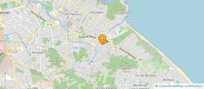 localisation de l'entreprise MONSIEUR YVES BERNARD  CAYENNE