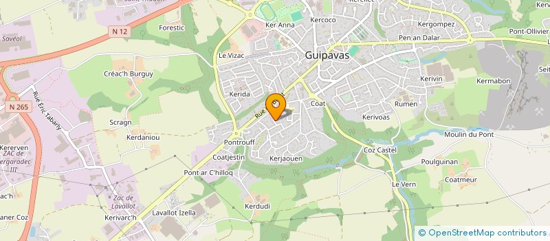 localisation de l'entreprise MONSIEUR YVES BERVAS  GUIPAVAS