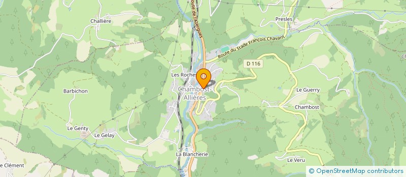 localisation de l'entreprise MONSIEUR YVES BRUN  CHAMBOST-ALLIERES