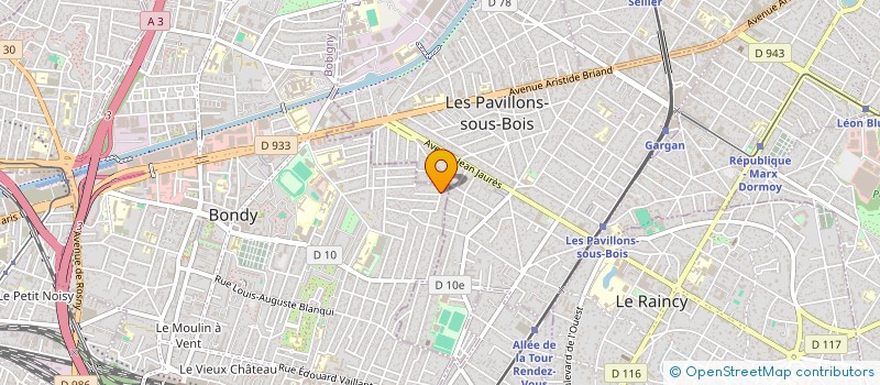 localisation de l'entreprise MONSIEUR YVES CHRETIEN  BONDY