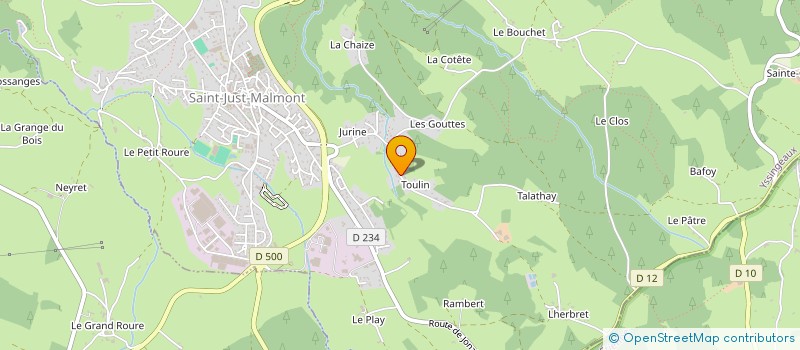 localisation de l'entreprise MONSIEUR YVES FAYARD  SAINT-JUST-MALMONT