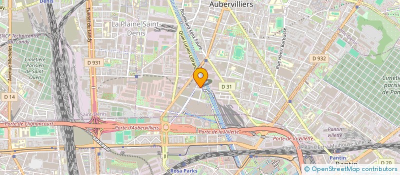 localisation de l'entreprise MONSIEUR YVES GIRARD  AUBERVILLIERS