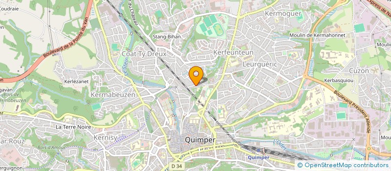 localisation de l'entreprise MONSIEUR YVES LE CASTRAIN à QUIMPER