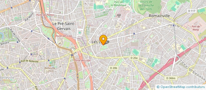 localisation de l'entreprise MONSIEUR YVES MARIE BASTIEN à LES LILAS