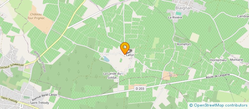 localisation de l'entreprise MONSIEUR YVES MERLET  BLAIGNAN-PRIGNAC