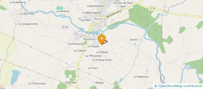 localisation de l'entreprise MONSIEUR YVES MOREAU à SAINT-HILAIRE-SUR-BENAIZE