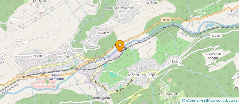 localisation de l'entreprise MONSIEUR YVES VAUDEY à LA PLAGNE TARENTAISE