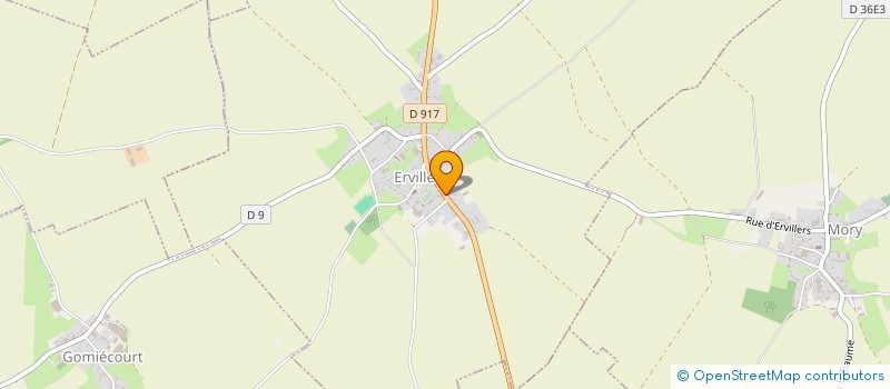 localisation de l'entreprise MONSIEUR YVON BEUGNET  ERVILLERS