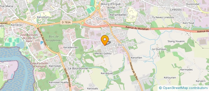 localisation de l'entreprise MONSIEUR YVON LE BRAS à QUIMPER