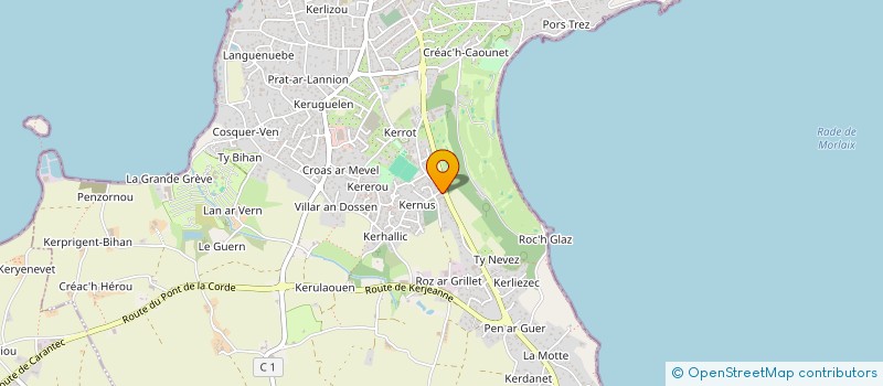 localisation de l'entreprise MONSIEUR YVON MENEZ  CARANTEC