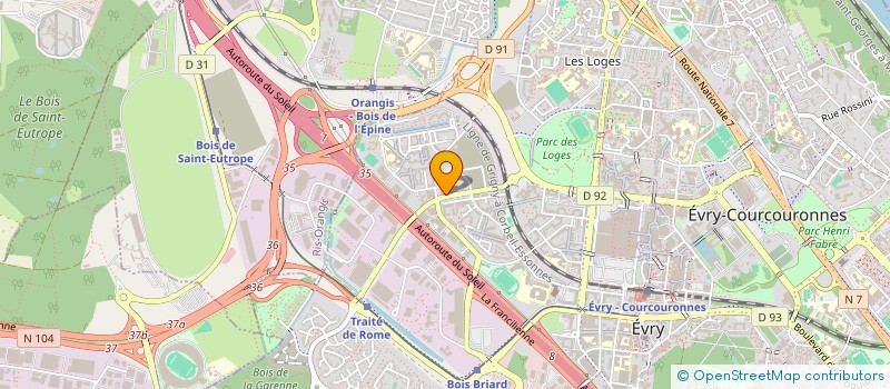 localisation de l'entreprise MONSIEUR YVON NGOMBE  EVRY-COURCOURONNES