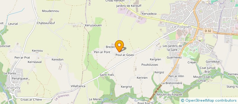 localisation de l'entreprise MONSIEUR YVON SALOU  LE FOLGOET