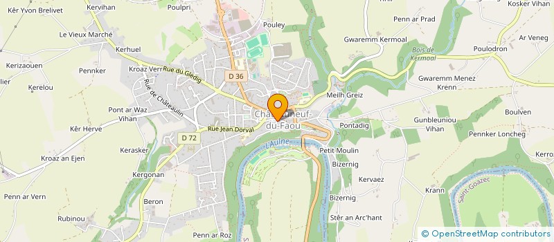 localisation de l'entreprise MONSIEUR YVONNICK BERTHAUD à CHATEAUNEUF-DU-FAOU