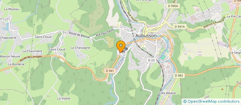 localisation de l'entreprise MONTAGNE AMBULANCES AUBUSSON à FELLETIN