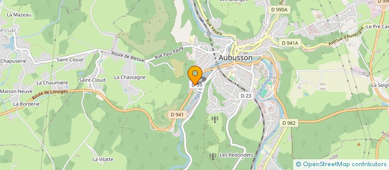 localisation de l'entreprise MONTAGNE TAXIS AUBUSSON à FELLETIN
