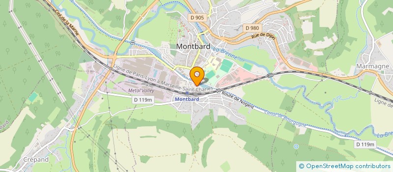 localisation de l'entreprise MONTBARD PNEUS à MONTBARD
