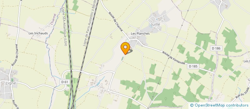 localisation de l'entreprise MONTENON à JUILLE