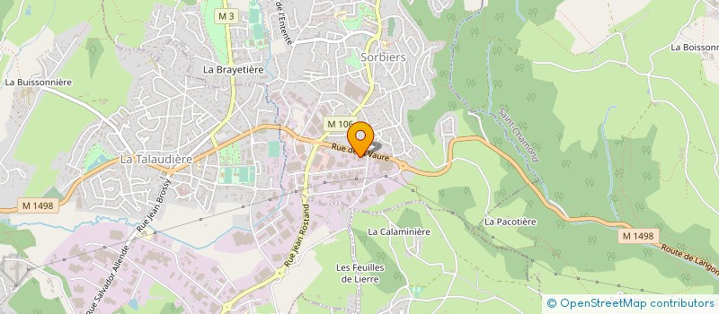 localisation de l'entreprise MONTFLEURI TEXTILE à SORBIERS