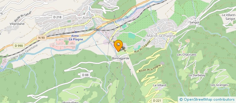 localisation de l'entreprise MONTMAYEUR CHAUFFAGE  LA PLAGNE TARENTAISE